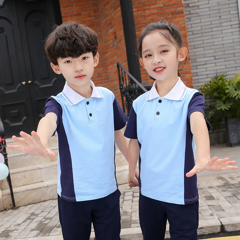 小学生校服T恤短袖百搭单t纯棉天蓝色儿童班服英伦幼儿园园服夏装,童装/婴儿装/亲子装,T恤,淘宝优惠券,粉丝福利购,淘宝优惠卷