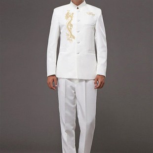 中山装演出服男立领中国风男婚礼大合唱新中式五四青年主持人礼服