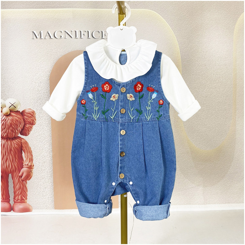 婴儿背带裤牛仔套装新款女宝宝公主开春填婴儿童连体裤春秋两件套,童装/婴儿装/亲子装,儿童牛仔裤,淘宝优惠券,粉丝福利购,淘宝优惠卷