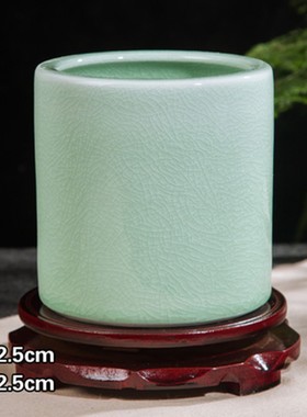 景德镇陶瓷笔筒仿古官窑冰瓷开片办公摆家居书房创意笔筒装饰摆件