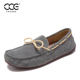 CCE英伦风豆豆鞋 男女真皮休闲一脚蹬打孔透气驾车懒人鞋 23030