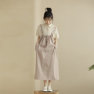 女童套装连衣裙夏装2023新款洋气中大童衬衫背带裙两件套儿童裙子