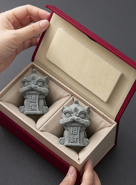 中国风招财进宝醒狮石狮子办公室桌面家居装饰品摆件生日礼物礼品