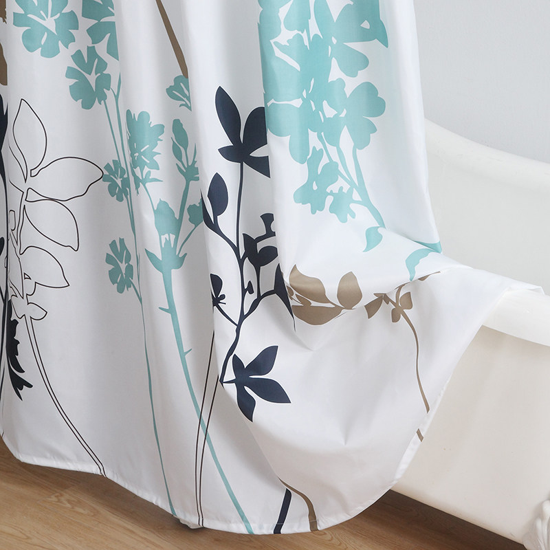 欧式特惠清新白色田园风涤纶布料加厚防水防霉浴室窗帘隔断帘浴帘