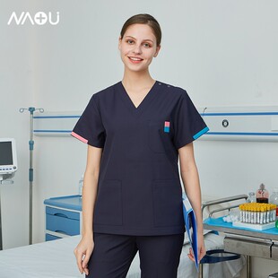 南欧鱼手术衣服洗手衣手术衣女短袖 护士服手术室隔离衣工作服夏季