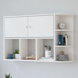 书架吊柜墙壁柜墙上置物柜带门多层收纳悬空储物柜卧室挂墙式书柜