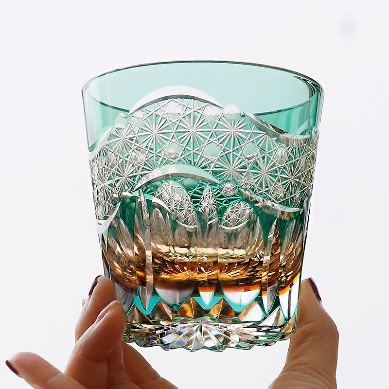 江户切子水晶杯高端礼盒威士忌酒杯精致玻璃杯子送礼专用