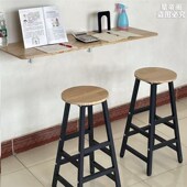 实木壁挂式 折叠桌墙上悬挂连壁桌餐桌家用饭桌子书桌学习桌置物架