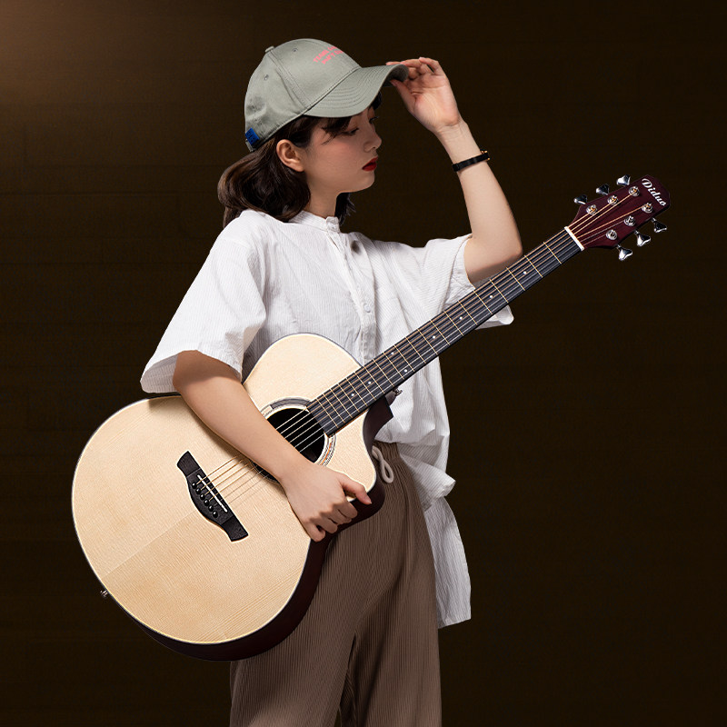 41寸吉它吉他云杉单板40初学者男女生木吉他入门练习民谣吉他乐器