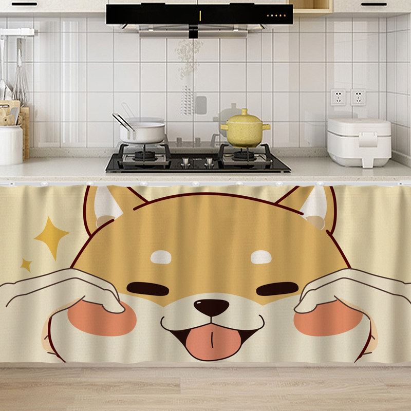 厨房碗柜门帘碗橱挡帘遮挡布碗架遮挡帘拉帘防尘帘厨柜帘子防油,居家布艺,门帘,淘宝优惠券,粉丝福利购,淘宝优惠卷