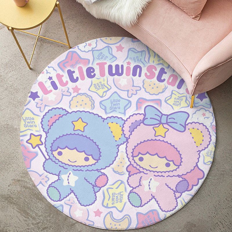 卡通圆形地垫双子星卧室电脑椅垫地毯防滑垫书房椅子保护垫可机洗,居家布艺,转椅地垫,淘宝优惠券,粉丝福利购,淘宝优惠卷