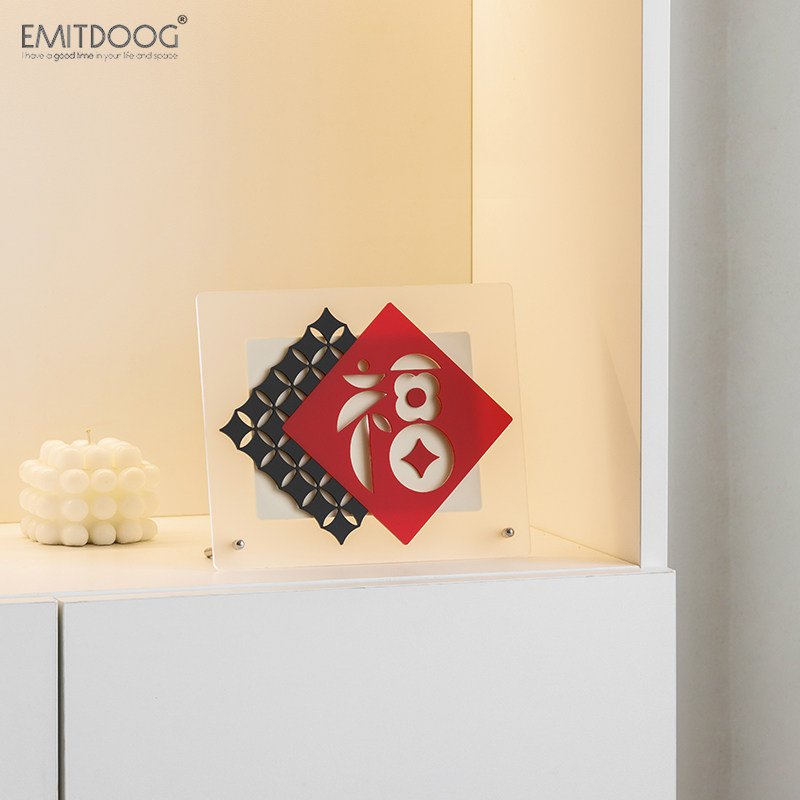 EMITDOOG客厅玄关福字摆件乔迁之喜家居电视柜酒柜新年装饰礼品,家居饰品,装饰摆件,淘宝优惠券,粉丝福利购,淘宝优惠卷