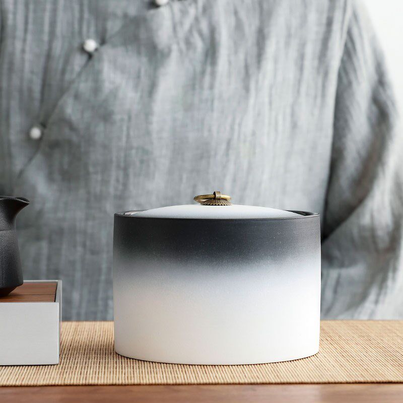 茶叶罐陶瓷直筒中号磨砂密封罐储茶罐防潮精品空罐礼盒装存储罐,餐饮具,茶叶罐,淘宝优惠券,粉丝福利购,淘宝优惠卷