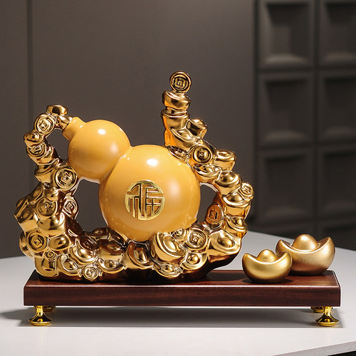 陶瓷葫芦家居摆件招财玄关电视柜酒柜装饰品搬新家乔迁新居礼品