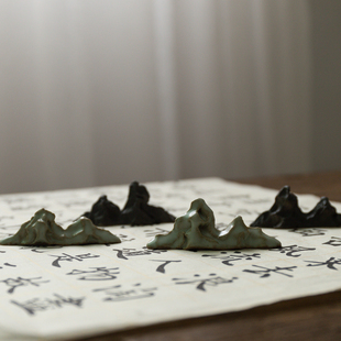 手工随型小太湖石山子茶针搁置文房笔架笔搁茶席茶宠摆件茶道配件