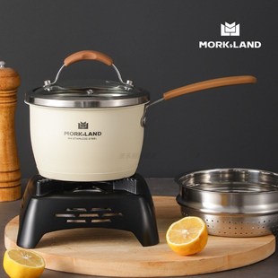 莫克兰德 诺卡304不锈钢复底彩色汤奶锅宝宝辅食锅煮面电磁炉家用