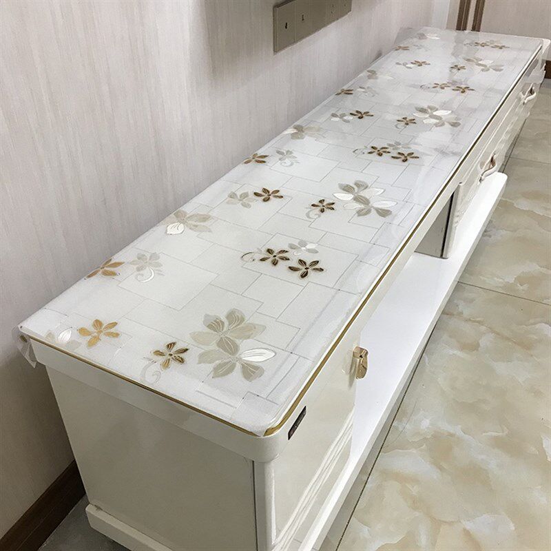 彩色台面软垫耐磨。电视柜桌布PVC防水酒店胶皮子放油桌面保护膜
