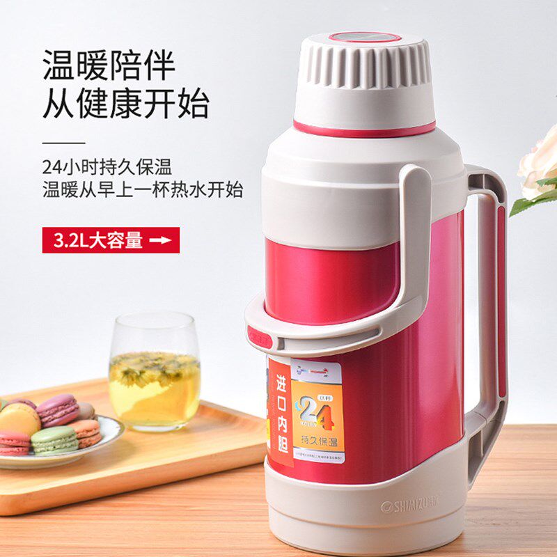 清水 家用保温壶暖壶进口玻璃内胆8磅大容量热水瓶304不锈钢暖瓶