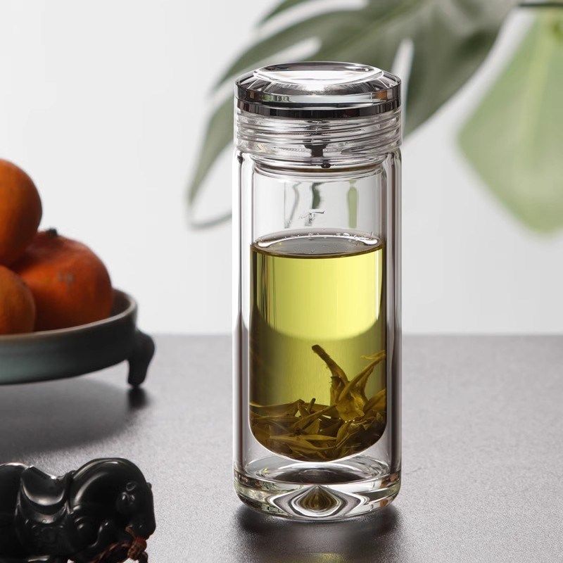 高端水晶U型内胆玻璃杯双层加厚泡茶杯子水滴商务车载单便携水杯,餐饮具,玻璃杯,淘宝优惠券,粉丝福利购,淘宝优惠卷