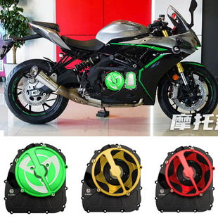 适用于钱江20-22款新款赛600rr追600改装透明离合盖发动机边盖