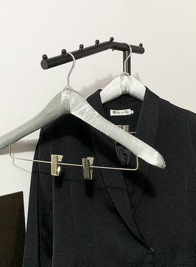 欧式宽肩西服棉麻布艺裤架裤夹手工防滑大衣架实木男士衣挂衣撑子