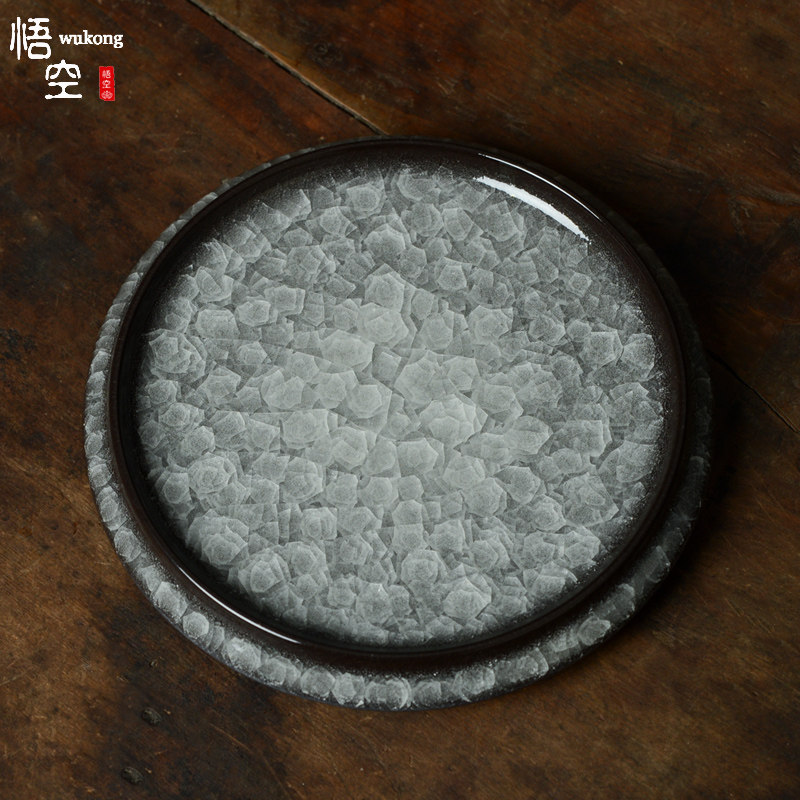 功夫茶具哥窑青瓷铁胎冰裂纹茶壶托盘全手工干泡台陶瓷高端壶承垫,餐饮具,茶托,淘宝优惠券,粉丝福利购,淘宝优惠卷