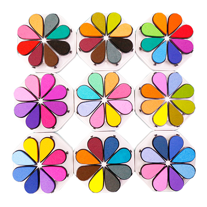 花瓣印台 8色水滴可抽拉单色花梨鼠多色印台手帐橡皮章手指画印泥,文具电教/文化用品/商务用品,可爱印泥,淘宝优惠券,粉丝福利购,淘宝优惠卷