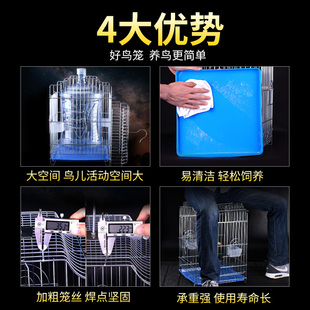 新款鹦鹉鸟笼八哥鹩哥玄凤不锈钢家用养殖繁殖大号超大特大铁笼子