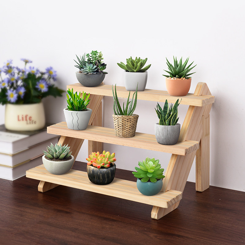 阶梯展示架多层阳台盆栽多肉花架实木多功能桌面手办办公室收纳架,住宅家具,花架/花几,淘宝优惠券,粉丝福利购,淘宝优惠卷