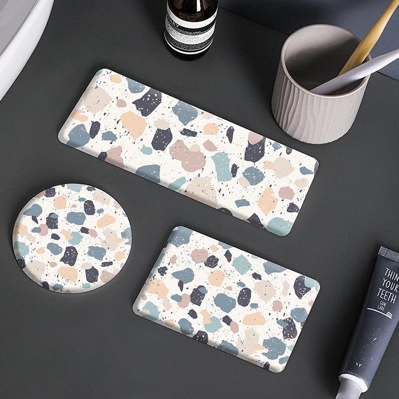 家用水磨石硅藻泥水杯吸水垫台面洗手台漱口杯牙刷杯垫藻泥杯子垫,居家布艺,家用脚垫,淘宝优惠券,粉丝福利购,淘宝优惠卷