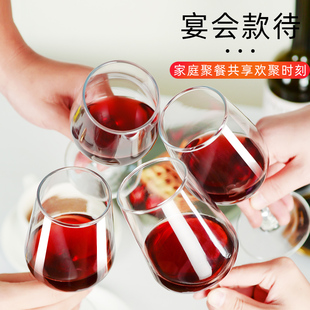 红酒杯套装家用小号高脚杯二两玻璃酒杯白酒杯葡萄酒酒具杯子一对