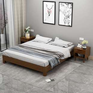 日式榻榻米矮床简约现代酒店实木无床头床架子排骨架无靠背齐边床