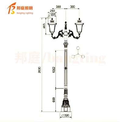 户外灯欧式庭院灯压铸铝花园别墅复古景观路灯Garden StreetLight