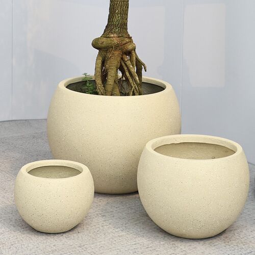 镁泥花盆简约落地艺术仿古花盆北欧化风格室外室内绿植盆栽水泥盆