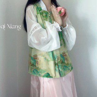 十里七巷 风起林深明制方领比甲改良交领短衫日常汉元素半裙可爱