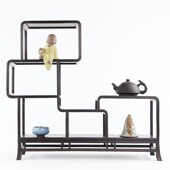 紫光檀博古架实木中式 摆件架茶壶茶具架子茶室多宝阁工艺品收纳架