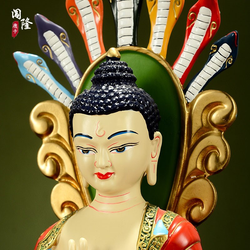 闯隆家居摆件手工彩绘《龙树菩萨》铜像室内桌面工艺装饰品摆件