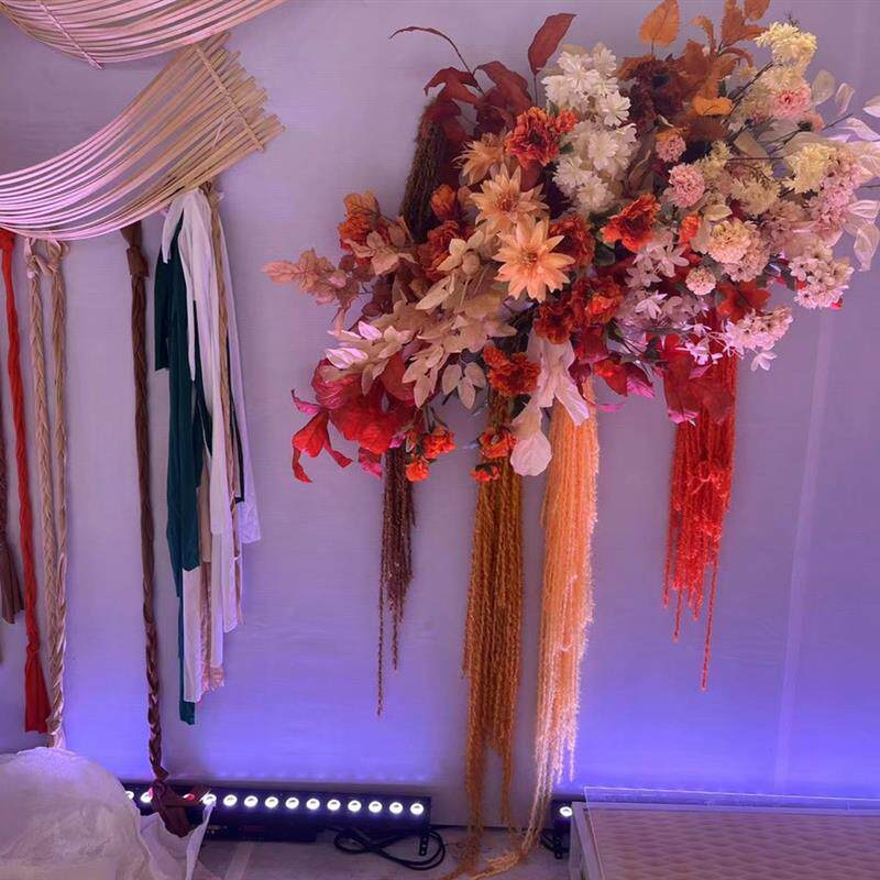 新婚庆道具寂诧风韩式背景布条挂件DIY行云流水布泰式酒店婚礼堂