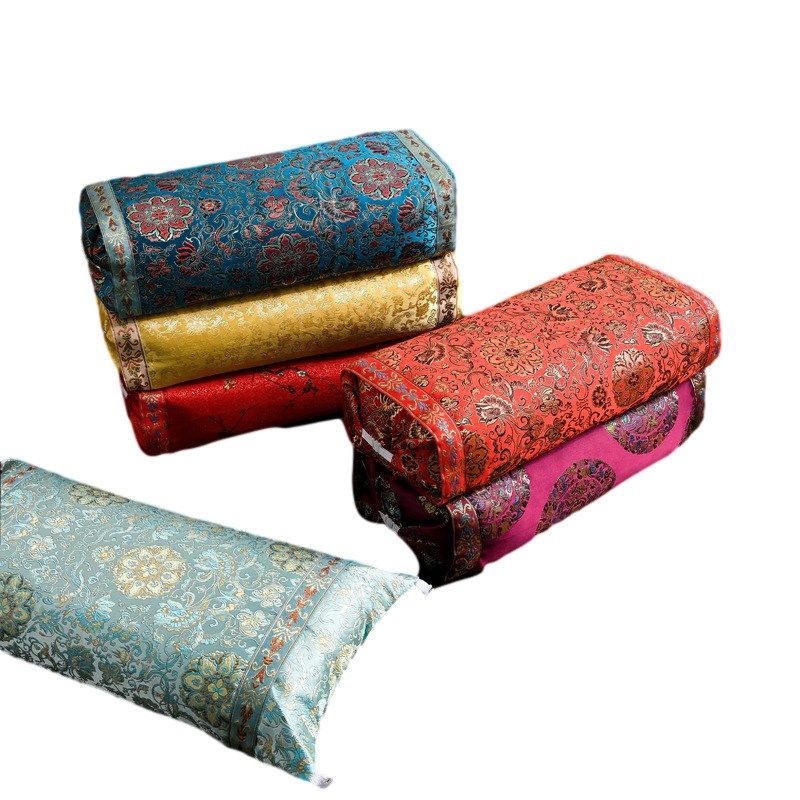 中国风锦缎枕头中式荞麦壳枕头套中药艾草花草可调节卡扣柏籽壳枕,床上用品,枕头/枕芯,淘宝优惠券,粉丝福利购,淘宝优惠卷