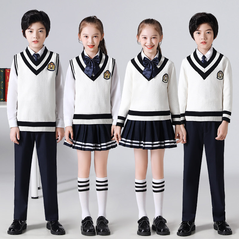 儿童合唱演出服中小学生大合唱团男女童英伦校服元旦朗诵表演服装
