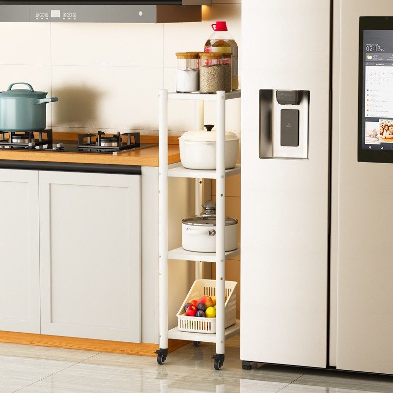 白色厨房夹缝置物架落地多层不锈钢冰箱缝隙窄宽20cm储物收纳柜子,厨房/烹饪用具,厨房置物架/置物柜/角架,淘宝优惠券,粉丝福利购,淘宝优惠卷