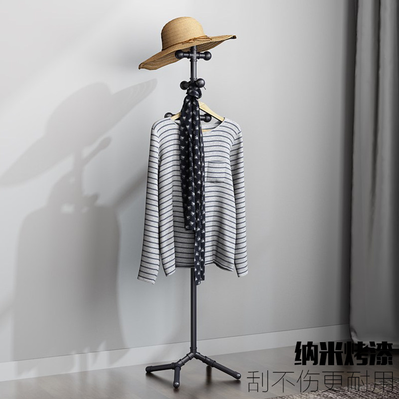 多功能铁艺水管衣帽架家用大衣包包架子落地式橱窗复古正挂服装店