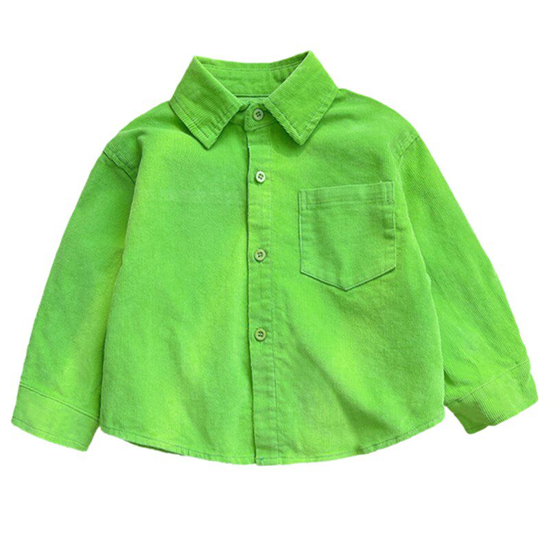 男童灯芯绒衬衫春秋儿童长袖衬衣2024新款宝宝纯棉上衣秋季薄外套