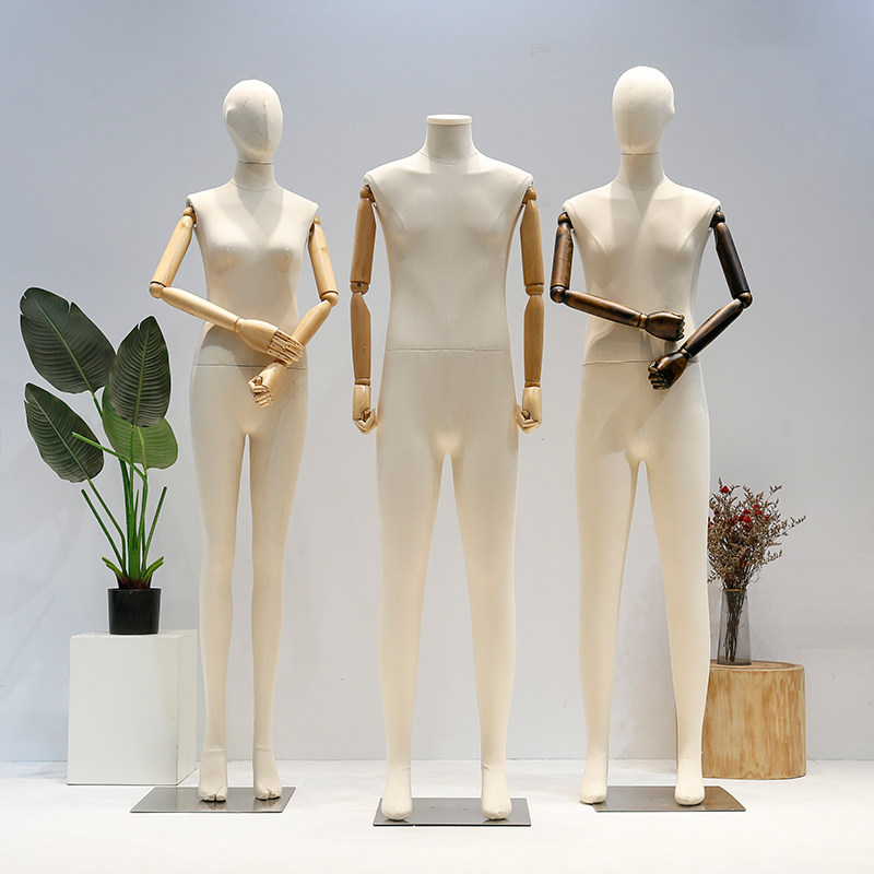 服装店高档模特道具展示架男半身橱窗人台假人偶全身包布人体模型