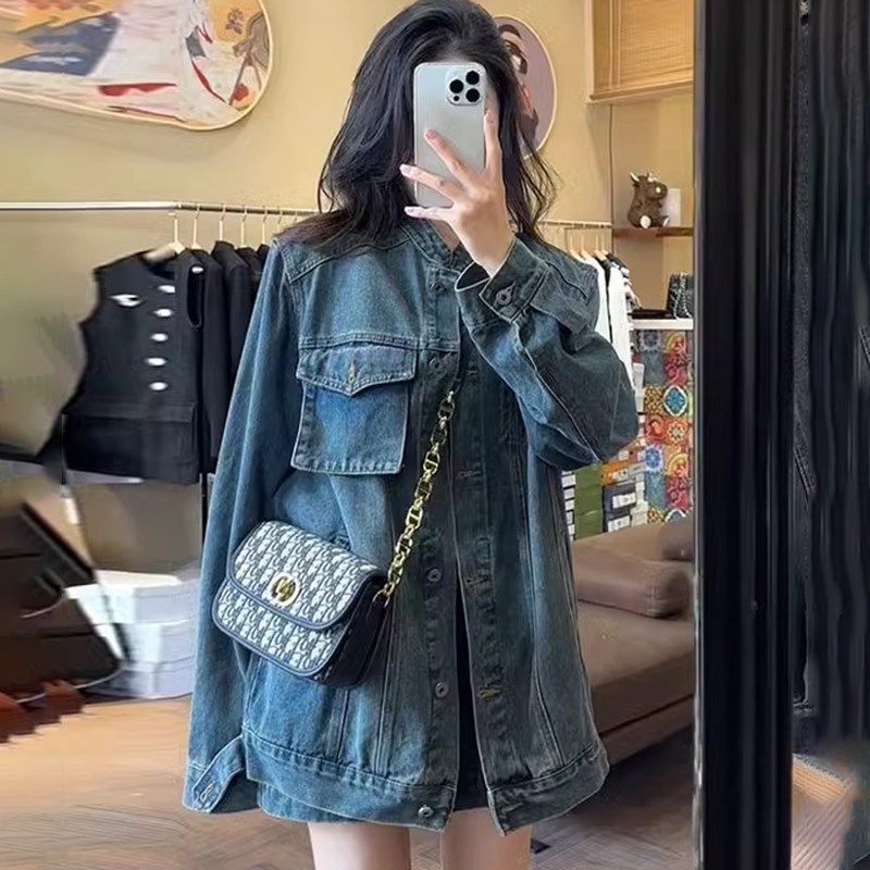 高级感气质时尚牛仔套装女春秋宽松牛仔外套+高腰半身短裙两件套,女装/女士精品,时尚套装,淘宝优惠券,粉丝福利购,淘宝优惠卷