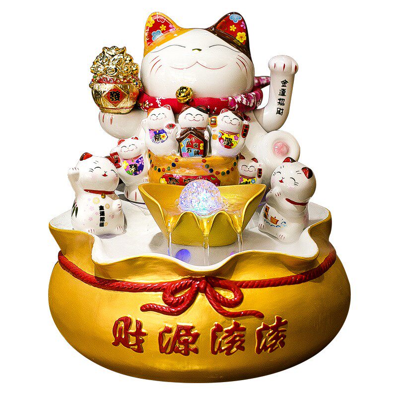 招财猫摆件开业家用自动招手创意陶瓷家居店铺发财猫前台礼品