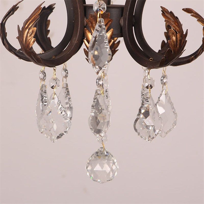 法式铁艺吊灯民宿餐厅创意个性蜡烛卧室简约美式客厅水晶灯,家装灯饰光源,客厅吊灯,淘宝优惠券,粉丝福利购,淘宝优惠卷