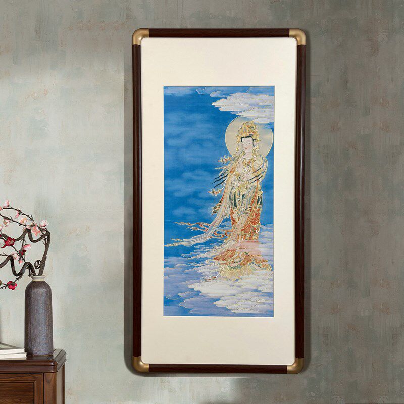 大悲观音菩萨铜雕画像手工錾刻观世音装饰画客厅玄关过道竖版挂画,家居饰品,铜雕画,淘宝优惠券,粉丝福利购,淘宝优惠卷