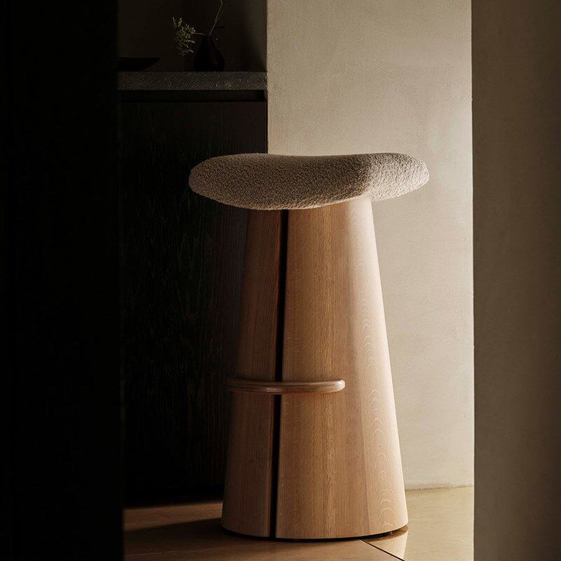 壹伴极简侘寂风布艺吧台凳家用高脚凳组合设计师款实木酒吧椅凳,住宅家具,家用高脚椅,淘宝优惠券,粉丝福利购,淘宝优惠卷