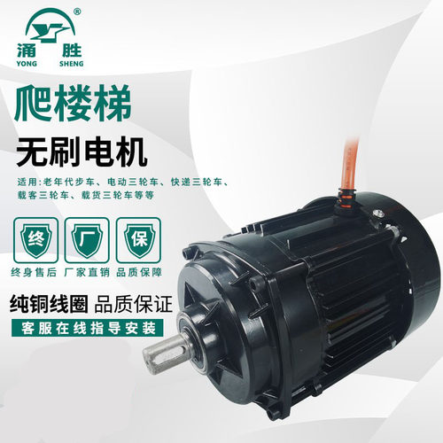 直流无刷电动三轮车电机链条蟹塘割草机输草机爬楼梯48V500W设备